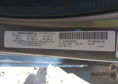 2013 Chrysler 200 Touring z USA, uszkodzony, nr VIN 1C3CCBBB7DN593545